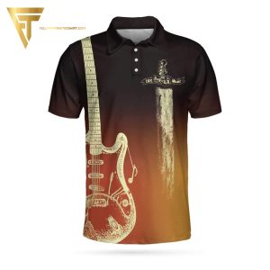 Live Rock And Roll Music Guitar Full Printing Polo Shirt Guitar Polo Shirts