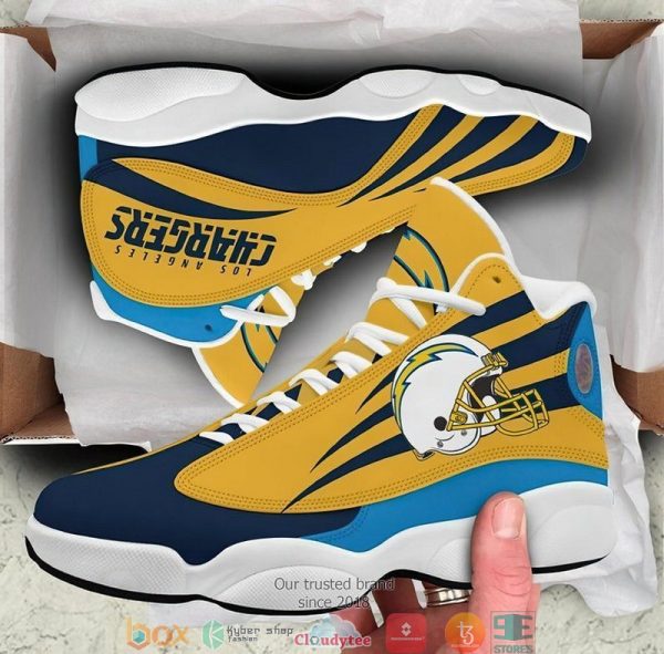 Los Angeles Chargers Football Nfl Air Jordan 13 Sneaker Shoes Los Angeles Chargers Air Jordan 13 Shoes