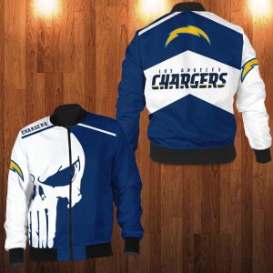 Los Angeles Chargers Punisher Skull Bomber Jacket Los Angeles Chargers Bomber Jacket