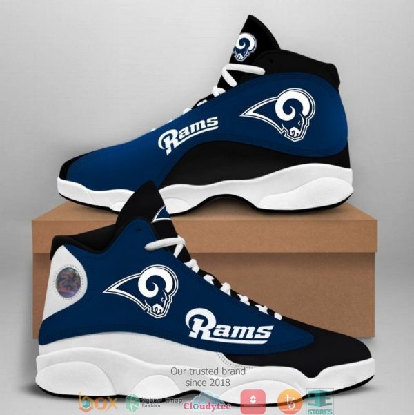 Los Angeles Rams Nfl Big Logo Football Team Air Jordan 13 Sneaker Shoes Los Angeles Rams Air Jordan 13 Shoes