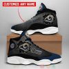 Los Angeles Rams Nfl Football Team Custom Name Air Jordan 13 Shoes Los Angeles Rams Air Jordan 13 Shoes