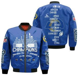 Los Angeles Rams Players Name Nfc Champions Blue Bomber Jacket Los Angeles Rams Bomber Jacket