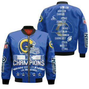 Los Angeles Rams Players Name Nfc Champions Bomber Jacket Los Angeles Rams Bomber Jacket
