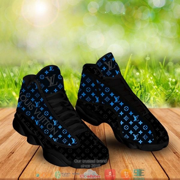 Louis Vuitton Black Neon Blue Air Jordan 13 Shoes Louis Vuitton Air Jordan 13 Shoes