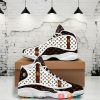 Louis Vuitton Brown And White Air Jordan 13 Sneaker Shoes Louis Vuitton Air Jordan 13 Shoes