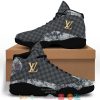 Louis Vuitton Checkered Pattern Smoke Grey Air Jordan 13 Sneaker Shoes Louis Vuitton Air Jordan 13 Shoes