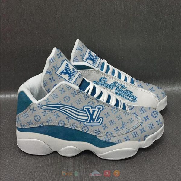 Louis Vuitton Grey Blue Air Jordan 13 Shoes Louis Vuitton Air Jordan 13 Shoes