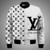 Louis Vuitton Luxury Black And White 3D Bomber Jacket Louis Vuitton Bomber Jacket
