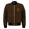 Louis Vuitton Luxury Brown 3D Bomber Jacket Louis Vuitton Bomber Jacket