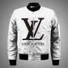 Louis Vuitton Luxury Grey 3D Bomber Jacket Louis Vuitton Bomber Jacket