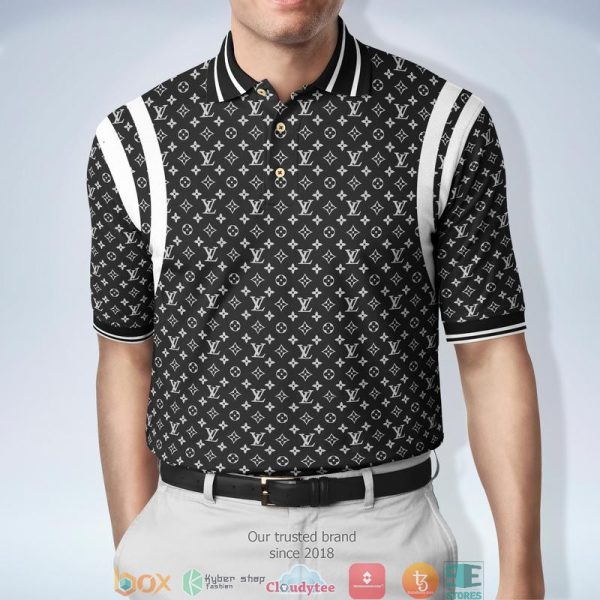 Louis Vuitton Lv Black White Stripe Polo Shirt Louis Vuitton Polo Shirts