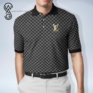 Louis Vuitton Monogram Black All Over Print Premium Polo Shirt Louis Vuitton Polo Shirts