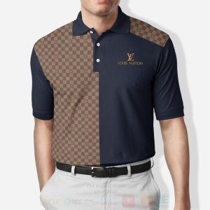 Louis Vuitton Navy Brown Caro Polo Shirt Louis Vuitton Polo Shirts