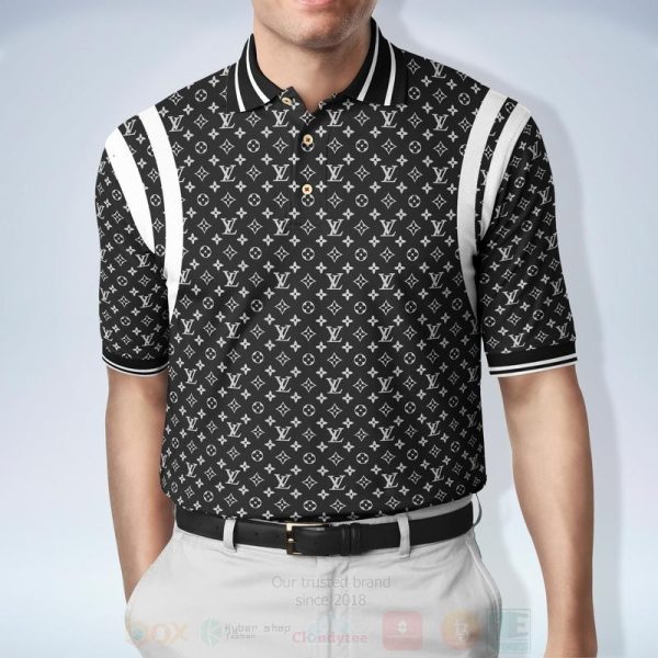 Louis Vuitton Paris Black White Polo Shirt Louis Vuitton Polo Shirts