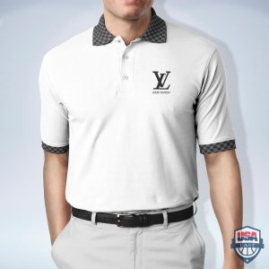 Louis Vuitton Luxury Brand Dark Gray Polo Shirt