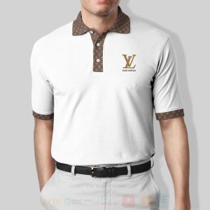 Louis Vuitton White Dark Brown Polo Shirt Louis Vuitton Polo Shirts
