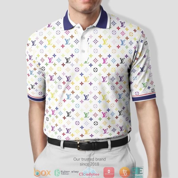 Lv Louis Vuitton Multicolor Pattern Polo Shirt Louis Vuitton Polo Shirts