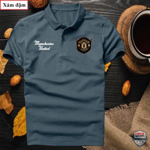 Manchester United Football Club Dark Grey Polo Shirt Manchester United Polo Shirts