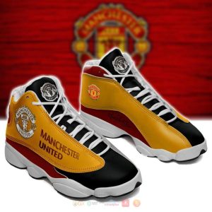 Manchester United Logo Yellow Black Air Jordan 13 Shoes Manchester United FC Air Jordan 13 Shoes
