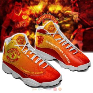Manchester United Red Yellow Air Jordan 13 Shoes Manchester United FC Air Jordan 13 Shoes