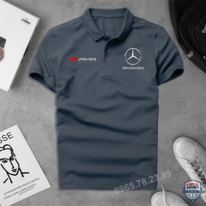 Mercedes Amg Dark Grey 3D Polo Shirt Mercedes Benz Polo Shirts