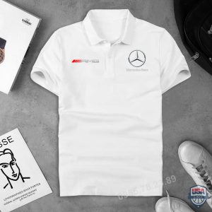 Mercedes Amg White 3D Polo Shirt Mercedes Benz Polo Shirts