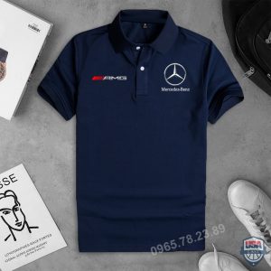 Mercedes Benz Amg Navy 3D Polo Shirt Mercedes Benz Polo Shirts