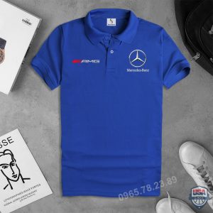 Mercedes Benz Amg Royal Blue 3D Polo Shirt Mercedes Benz Polo Shirts