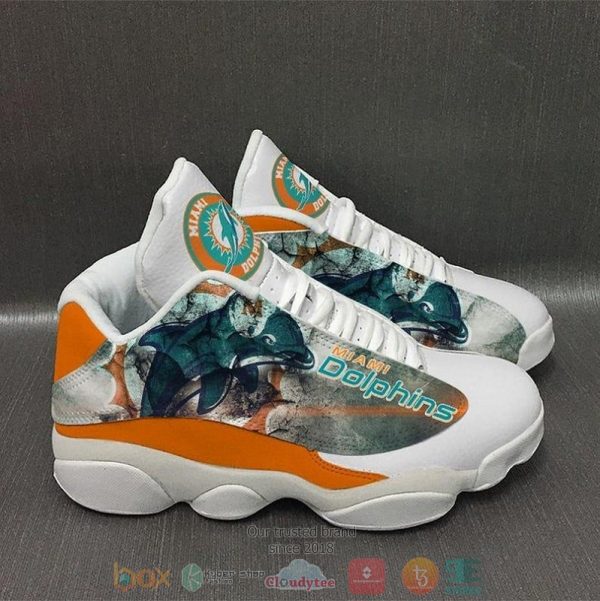 Miami Dolphins Nfl Skull Football Team Air Jordan 13 Shoes Miami Dolphins Air Jordan 13 Shoes