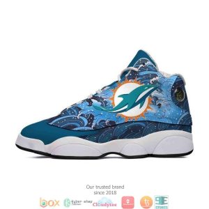 Miami Dolphins Ocean Nfl Colorful Air Jordan 13 Sneaker Shoes Miami Dolphins Air Jordan 13 Shoes