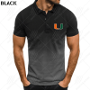 Miami Hurricanes Football Men Gradient Polo Shirt Football Team Polo Shirts