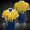 Michigan Football Ncaa 3D Polo Shirt Michigan Wolverines Polo Shirts