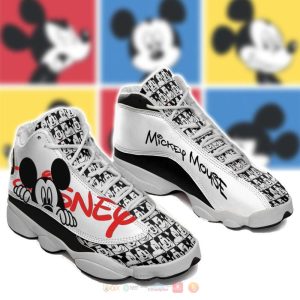 Mickey Mouse Black White Air Jordan 13 Shoes Mickey Minnie Mouse Air Jordan 13 Shoes