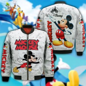 Mickey Mouse Walt Disney 3D Bomber Jacket Mickey Minnie Mouse Bomber Jacket