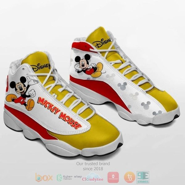 Mickey Mouse Yellow White Air Jordan 13 Shoes 2 Mickey Minnie Mouse Air Jordan 13 Shoes