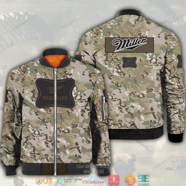 Miller High Life Camouflage Bomber Jacket Miller High Life Beer Bomber Jacket