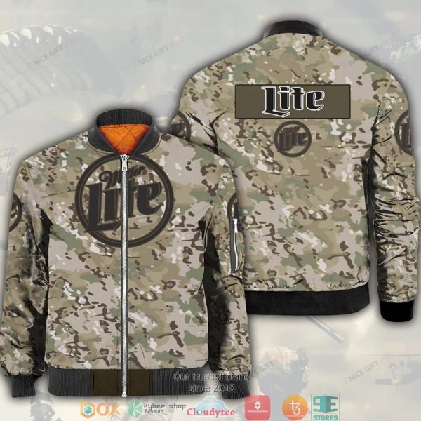 Miller Lite Camouflage Bomber Jacket Miller Lite Beer Bomber Jacket