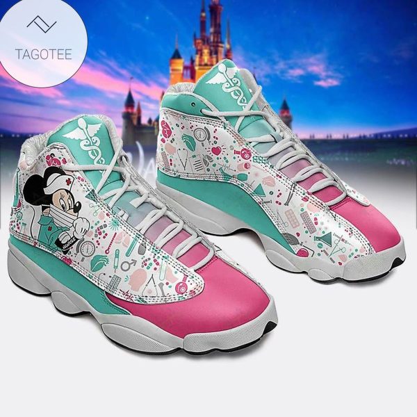 Minnie Mouse Nurse Sneakers Air Jordan 13 Shoes Mickey Minnie Mouse Air Jordan 13 Shoes