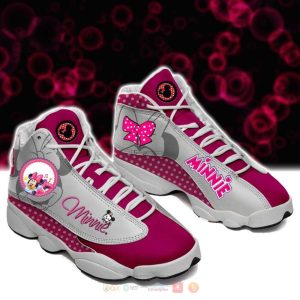 Minnie Mouse Pink Grey Air Jordan 13 Shoes Mickey Minnie Mouse Air Jordan 13 Shoes