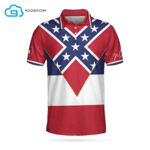 Mississippi And Southern Flag Full Printing Polo Shirt Mississippi Polo Shirts