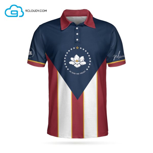 Mississippi State Flag Full Printing Polo Shirt Mississippi Polo Shirts