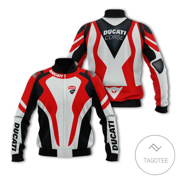 Mix Color Ducati Motocross Branded Unisex Racing 3D Bomber Jacket Motocross Bomber Jacket