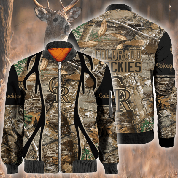 Mlb Colorado Rockies Hunting Bomber Jacket Colorado Rockies Bomber Jacket