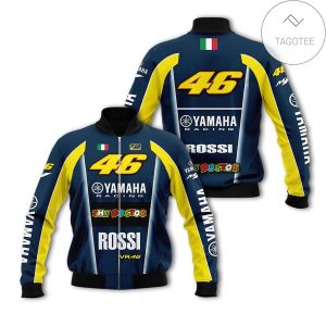 Moto Gp Motocross Valentino Rossi Yamaha Green Motorcycle Racing Team 3D Bomber Jacket Yamaha Bomber Jacket