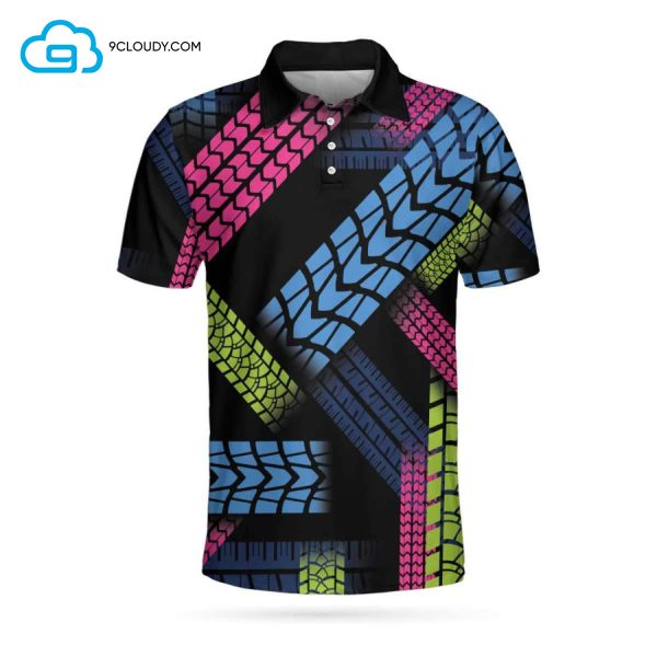 Mountain Bike Tires Full Printing Polo Shirt Mountain Biking Polo Shirts