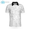 Multiple Face One Line Art White Version Full Printing Polo Shirt Multiple Face One Line Polo Shirts