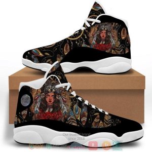 Native American Girl Black Air Jordan 13 Shoes Native American Air Jordan 13 Shoes