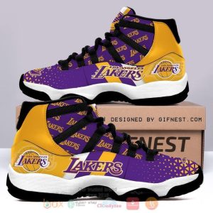 Nba Basketball Team Los Angeles Lakers Purple Yellow Air Jordan 13 Shoes Los Angeles Lakers Air Jordan 13 Shoes
