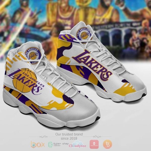 Nba Los Angeles Lakers White Air Jordan 13 Shoes Los Angeles Lakers Air Jordan 13 Shoes