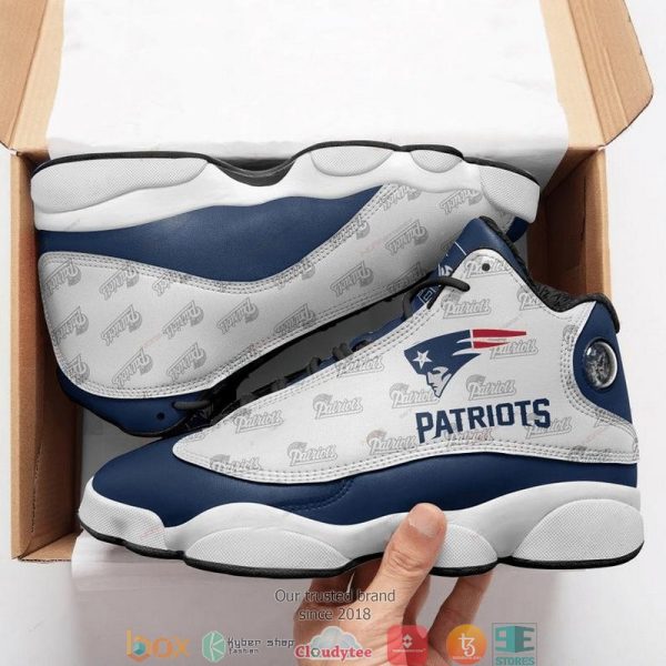 New England Patriots Football Nfl Big Logo 5 Air Jordan 13 Sneaker Shoes New England Patriots Air Jordan 13 Shoes